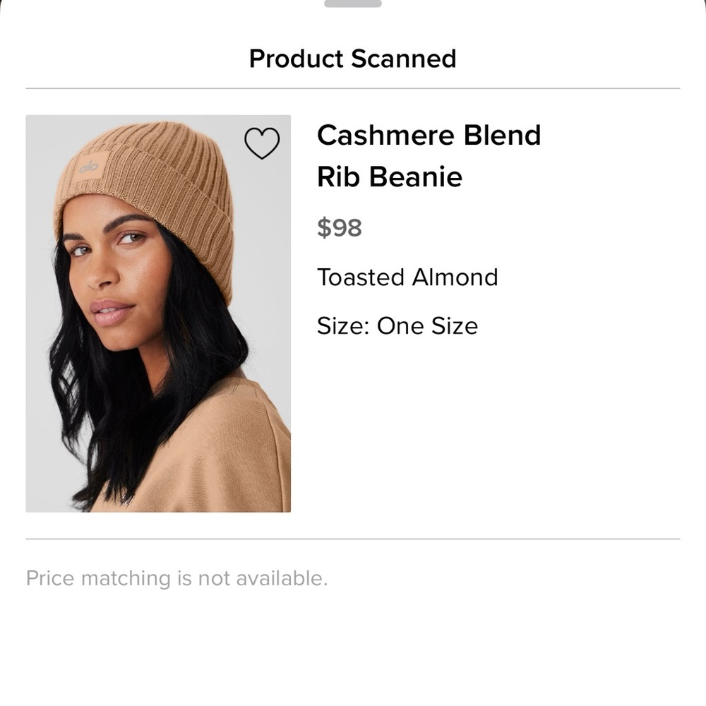 ALO cashmere blend Rib beanie in toasted almond - Picture 6 of 6